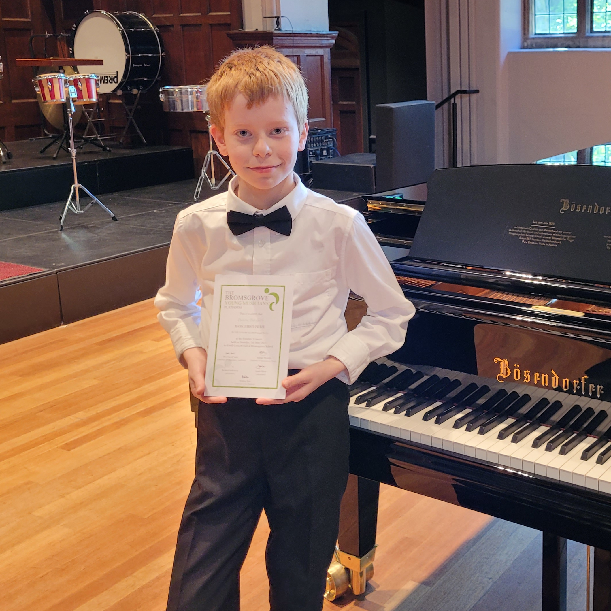 Isaac - winner of the junior section of the Bromsgrove Young Musicians' Platform 2023